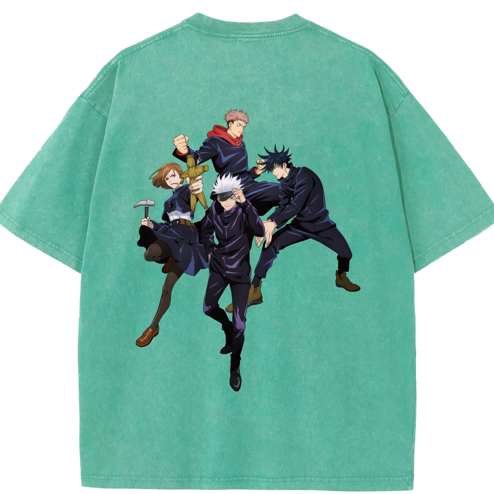 （画像用） 呪術廻戦 Jujutsu Kaisen 綿100% ヴィンテージ風 半袖Tシャツ（背面プリント）